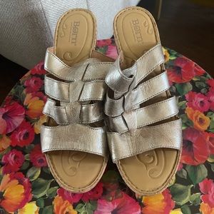 Gold Born Wedge Sandals